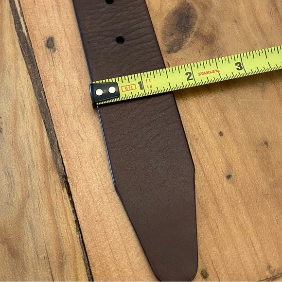 ALLEN EDMONDS / Mens Italian Calf Skin Brown Leather Belt Size 44 - Picture 7 of 7